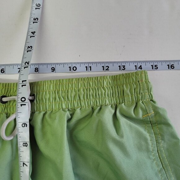 Trunks Swim Bottom Mens M Green/Blue Mesh Lined 6"‎ Logo Stretch Beach Surf Luau - Picture 11 of 14